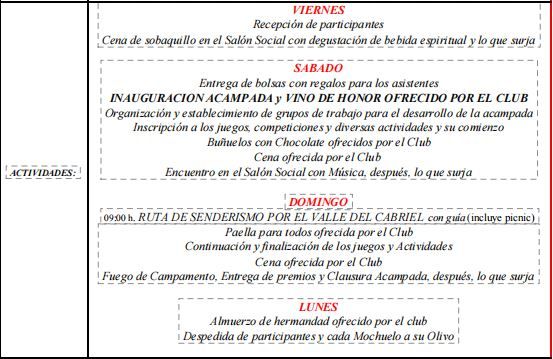 Acampada primavera 2026